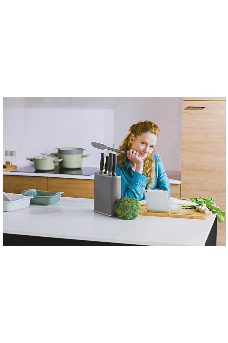 Leo Bamboo Cutting Board with Tablet Stand, Alternate, color, BEIGE
