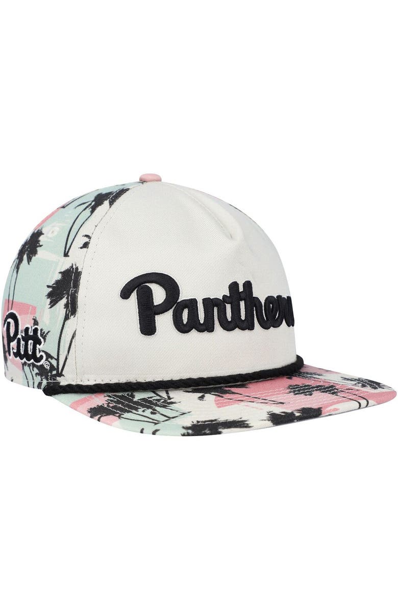 New Era Men's New Era Cream Pitt Panthers High Tide Golfer Snapback Hat, Main, color, Cream