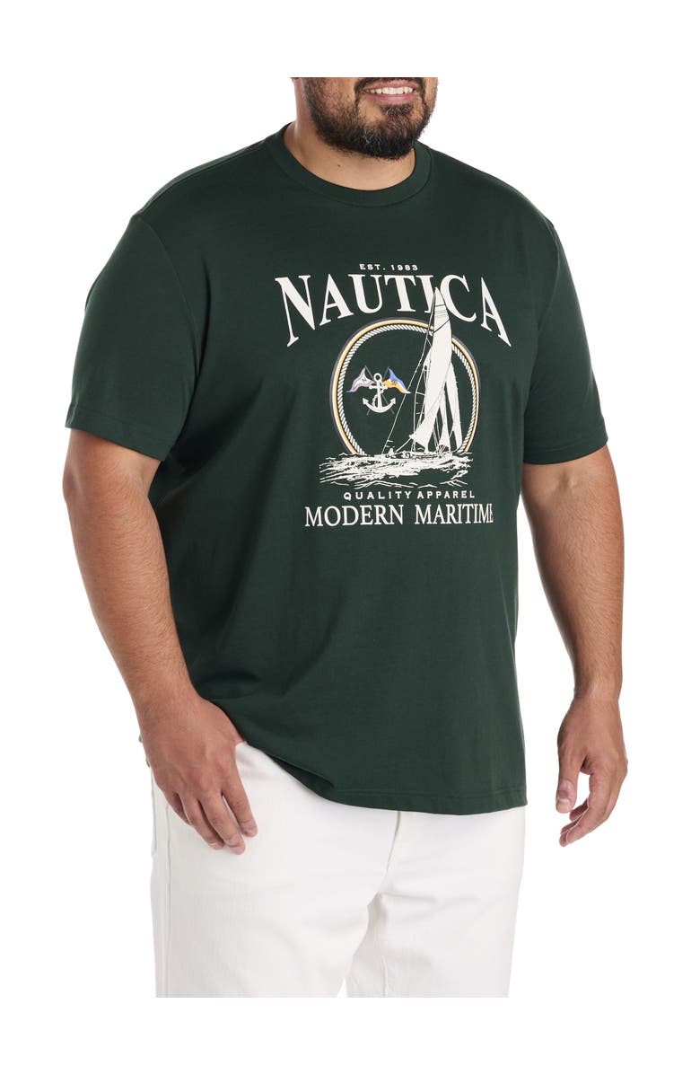 Nautica Big & Tall Modern Maritime Graphic Tee, Main, color, Kelp Seas