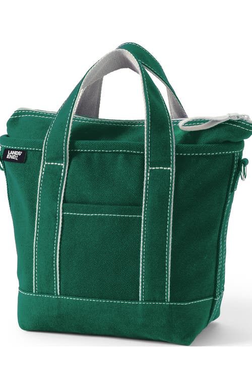 Lands' End Zip Top Canvas Tote Bag In Green