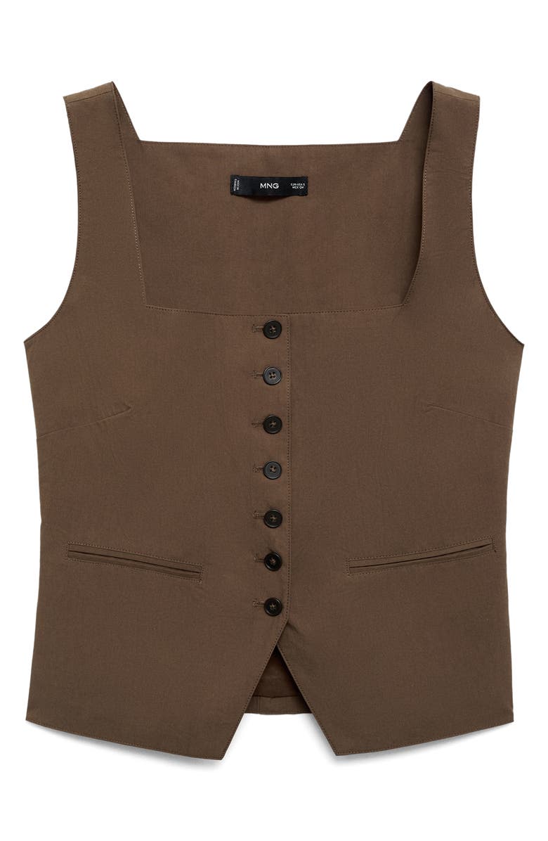 MANGO Cotton Vest, Alternate, color, Brown