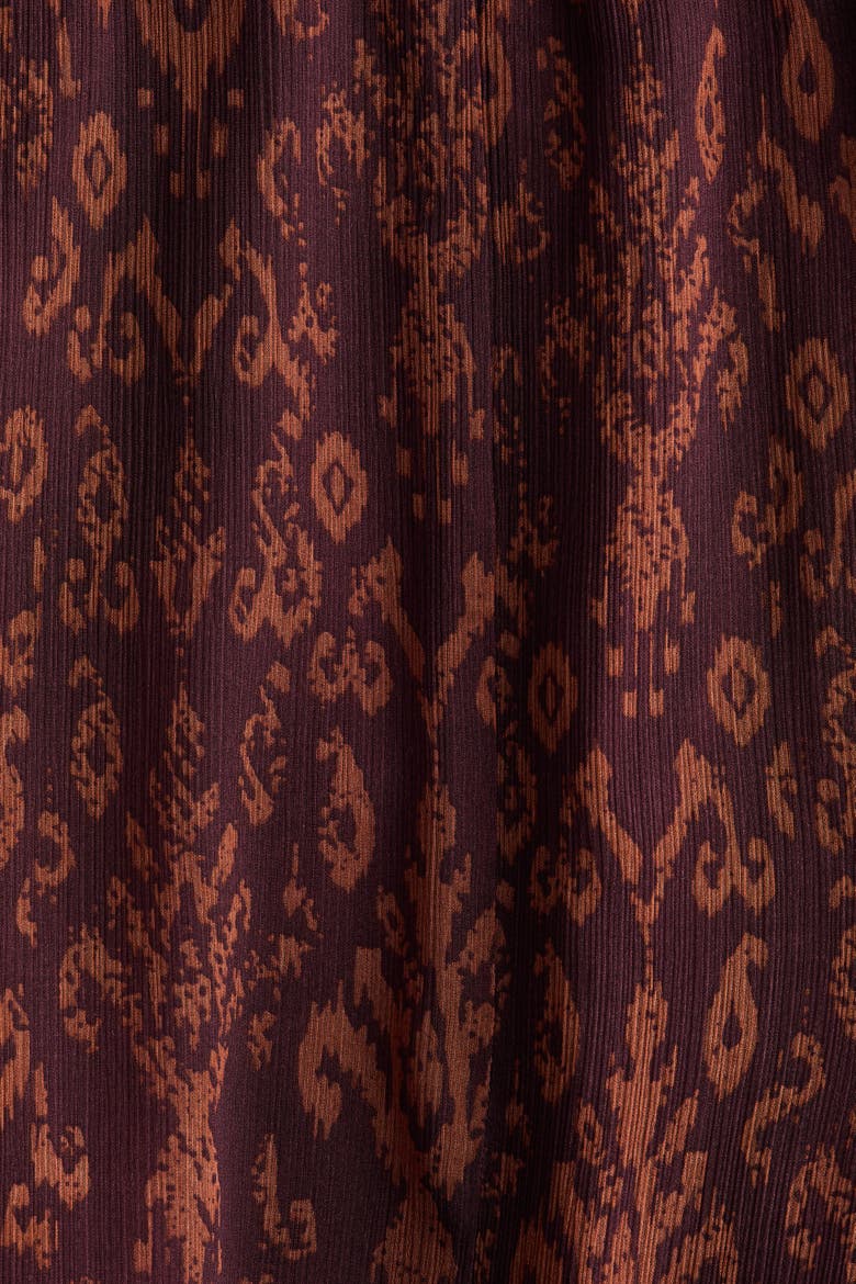 Flared Crinkled Trousers, Alternate, color, Burgundy/patterned