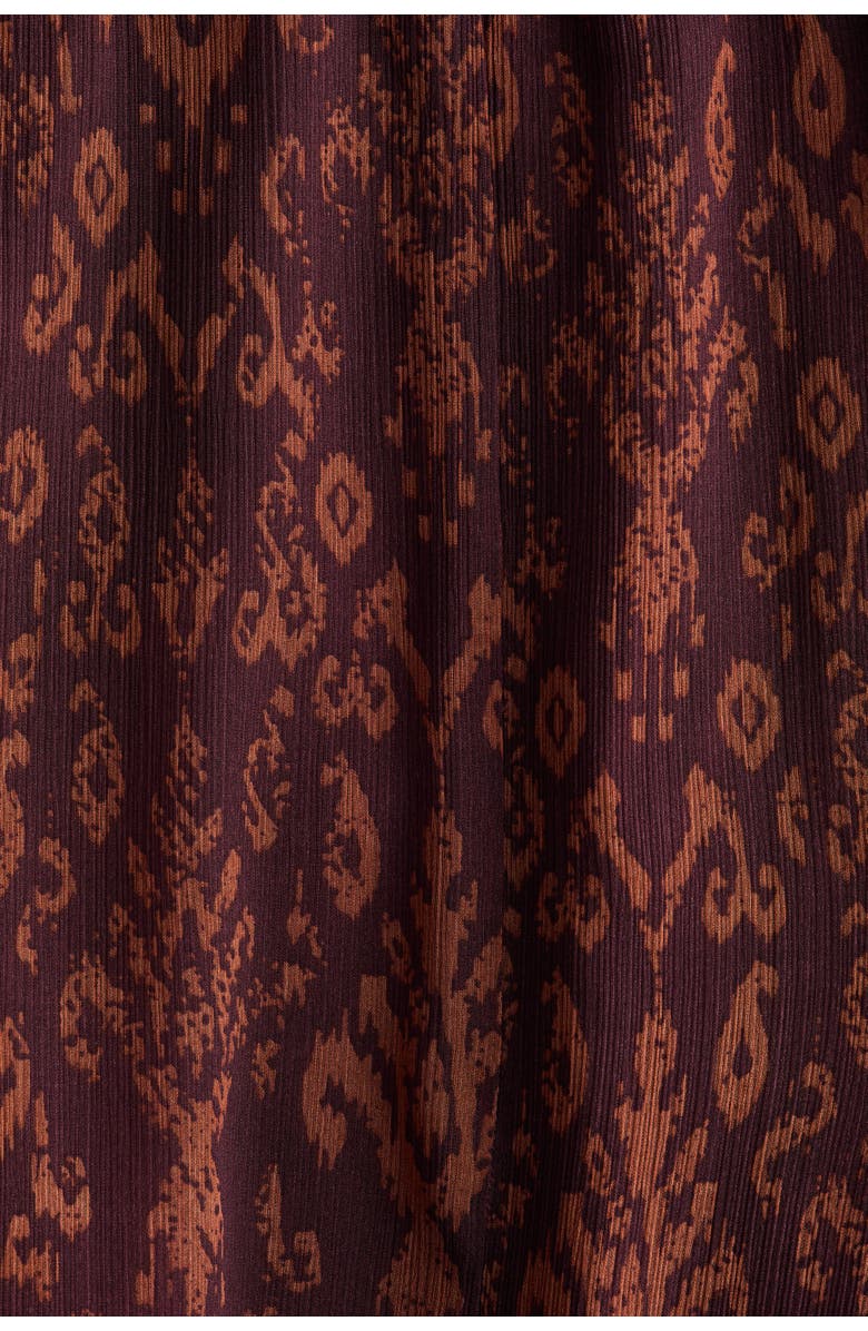 H&M Flared crinkled pants, Alternate, color, Burgundy/Patterned