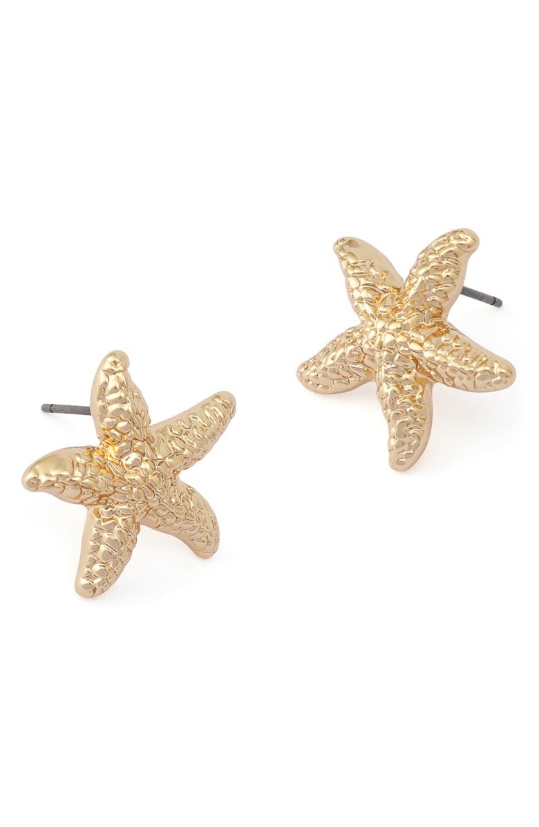 Betsey Johnson Starfish Stud Earrings, Alternate, color,