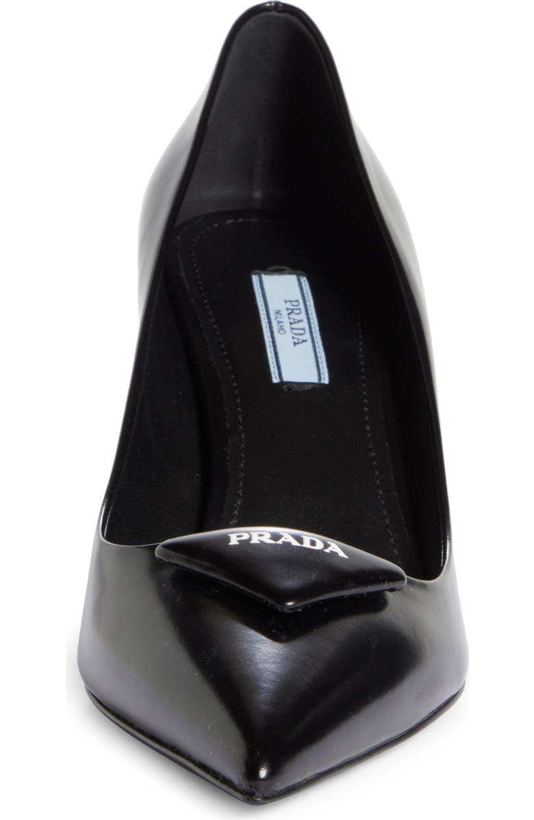 Prada Logo Pointed Toe Pump, Alternate, color,
