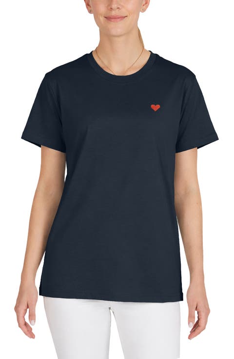 Womens Pixel Heart Jersey Relaxed Tee