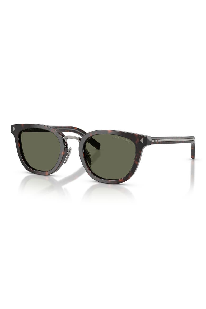 52mm Polarized Cat Eye Sunglasses, Alternate, color, ROOT HAVANA / GREEN POLAR