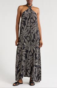 Elan Halter Neck Cover-Up Maxi Dress