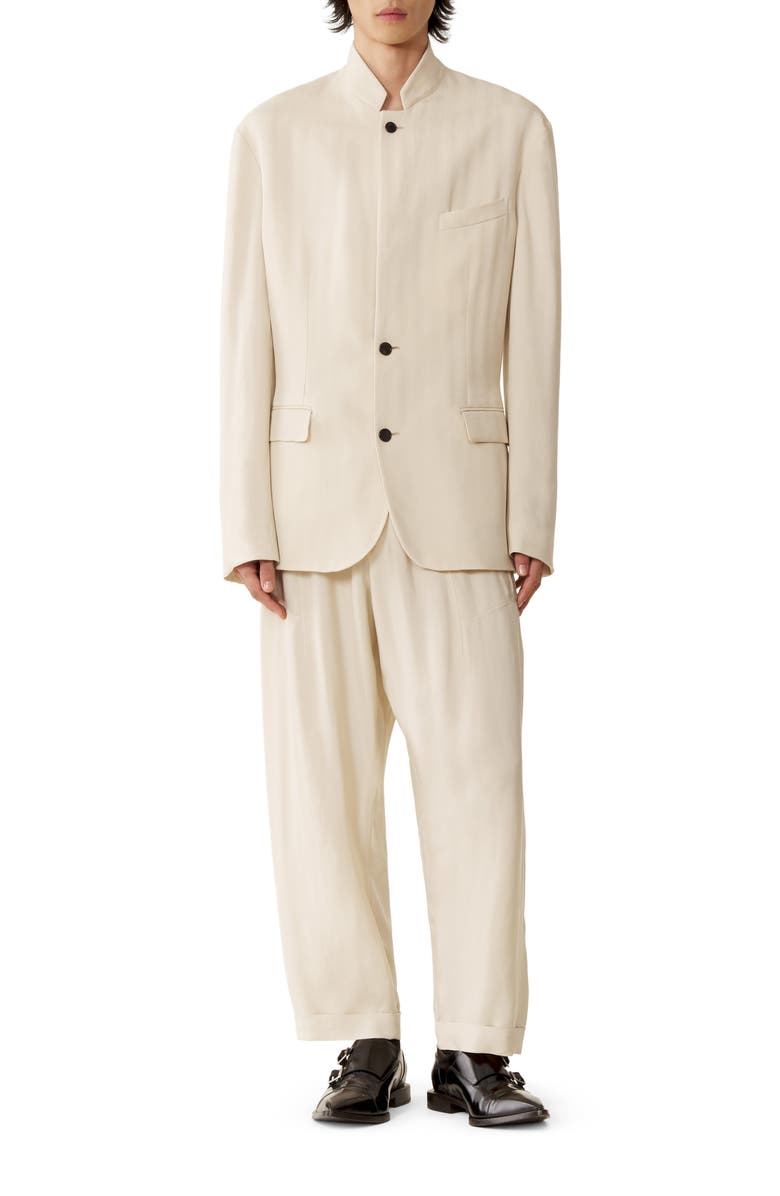 Lanvin Viscose Jacket With Stand-Up Collar, Alternate, color, Milk