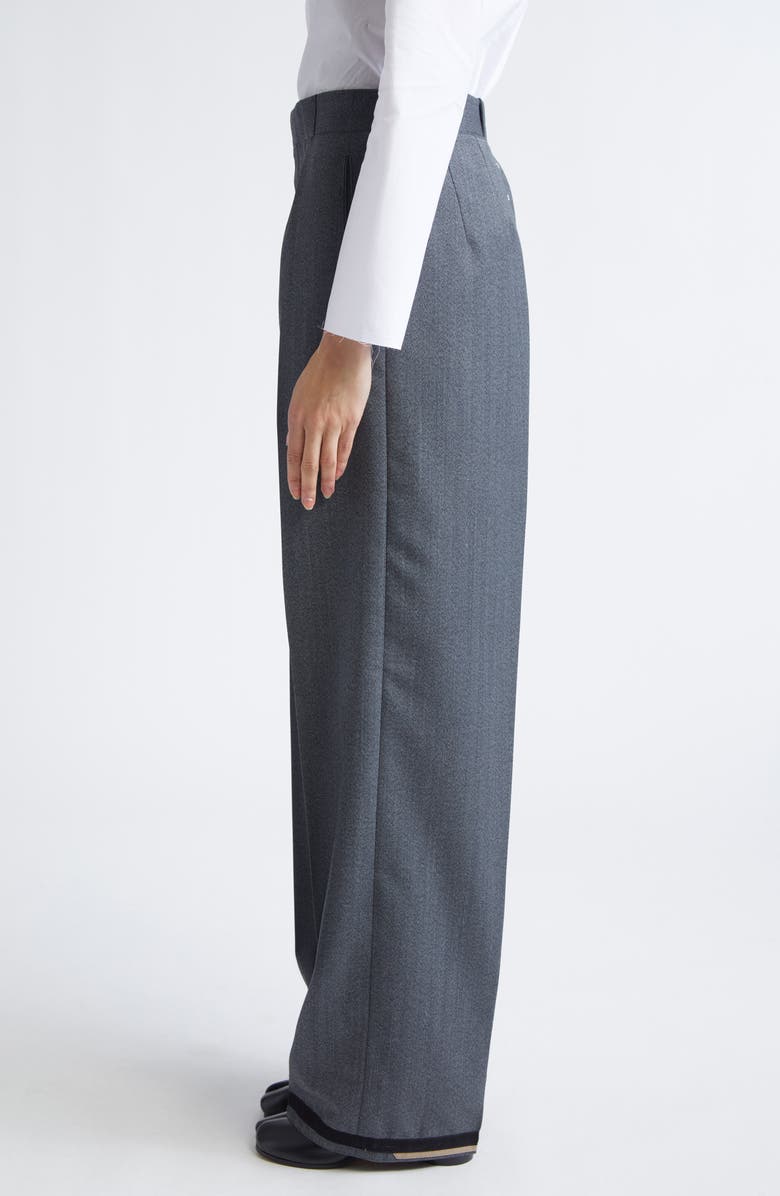 Maison Margiela Memory of the Hem Herringbone Straight Leg Pants, Alternate, color, Anthracite