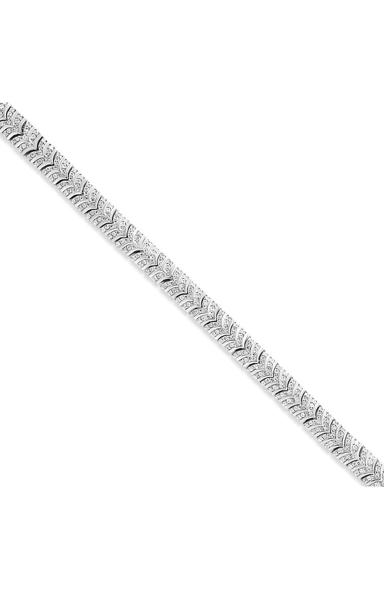 Haus of Brilliance Silver 3.00 Cttw Diamond Chevron Link Bracelet, Alternate, color, White