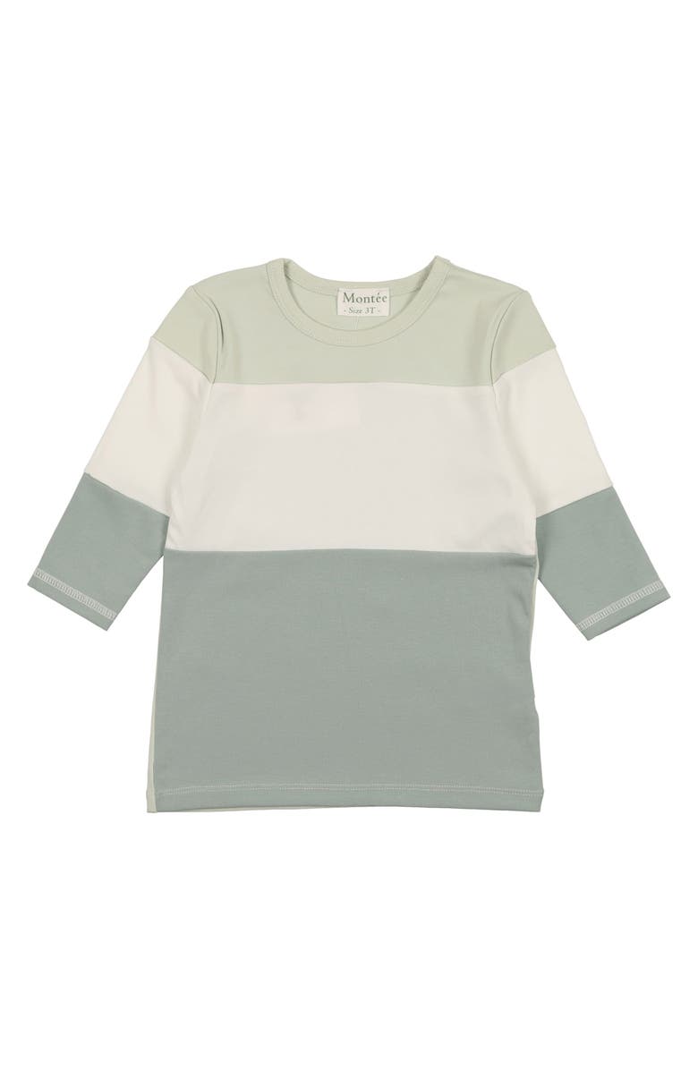 Manière Kids' Rugby Stripe Cotton Blend T-Shirt, Main, color, Mint