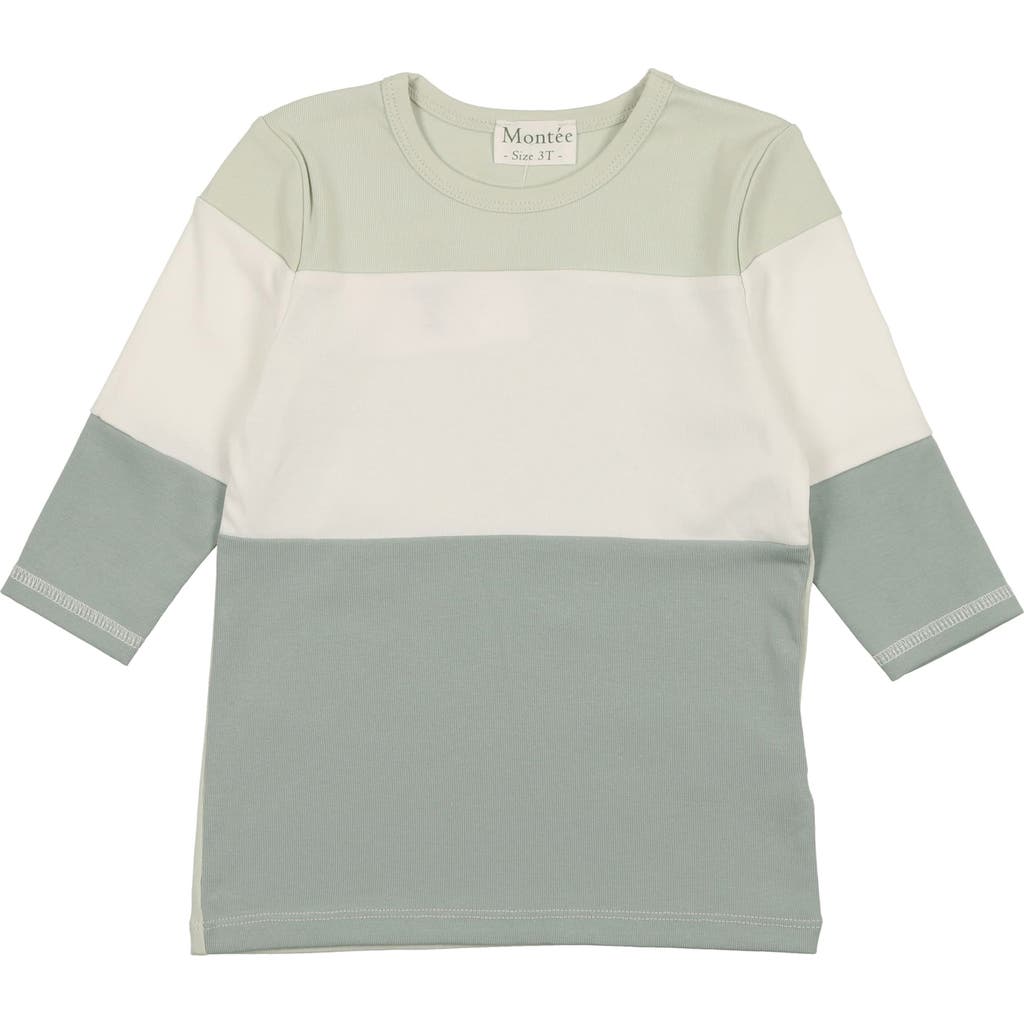 Maniere Manière Kids' Rugby Stripe Cotton Blend T-shirt In Blue