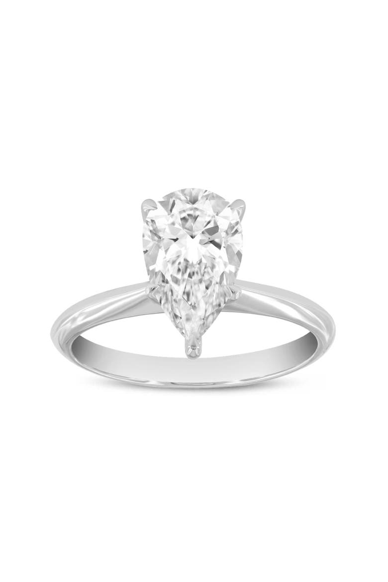Jana 14K White Gold Pear Lab Grown Diamond Solitaire Engagement Ring - 1 Ct, Alternate, color, 14K White Gold