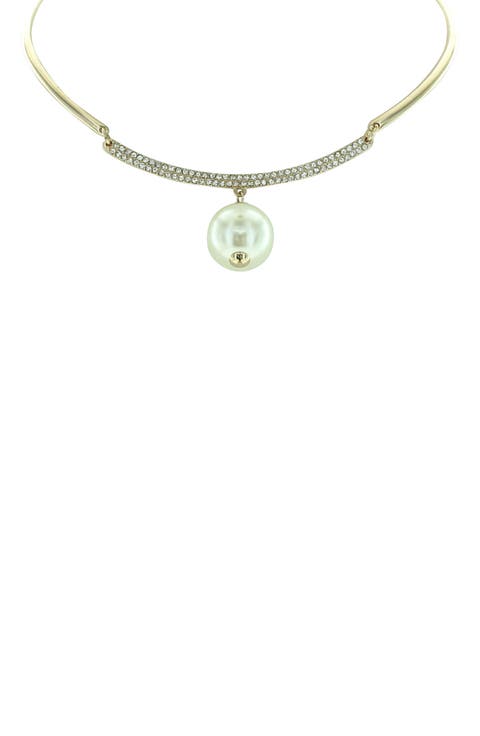 Nikki Iced Imitation Pearl Choker Necklace