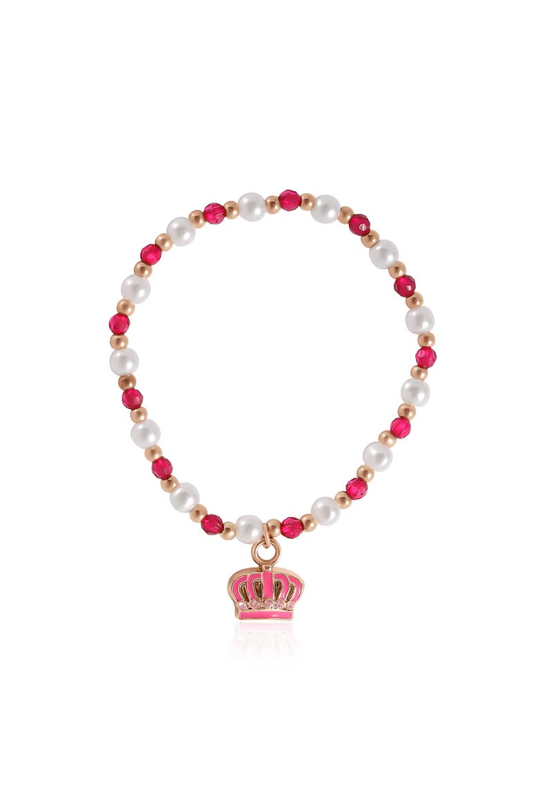 Beaded Stretch Bracelet Set, Alternate, color, pink, white, gold