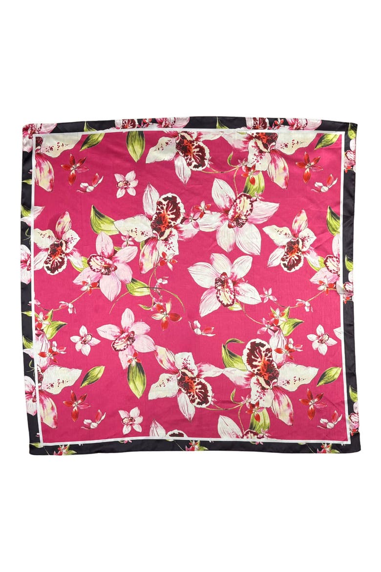 Floral Square Scarf, Main, color, PINK