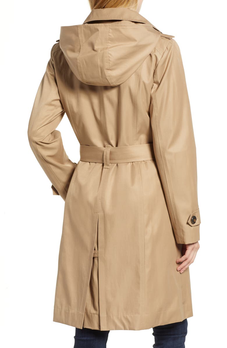 London Fog Knee Length Trench Coat, Alternate, color,