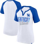 FANATICS Women's Fanatics Branded White/Royal Kentucky Wildcats Best Squad Stacked Raglan Notch Neck T-Shirt