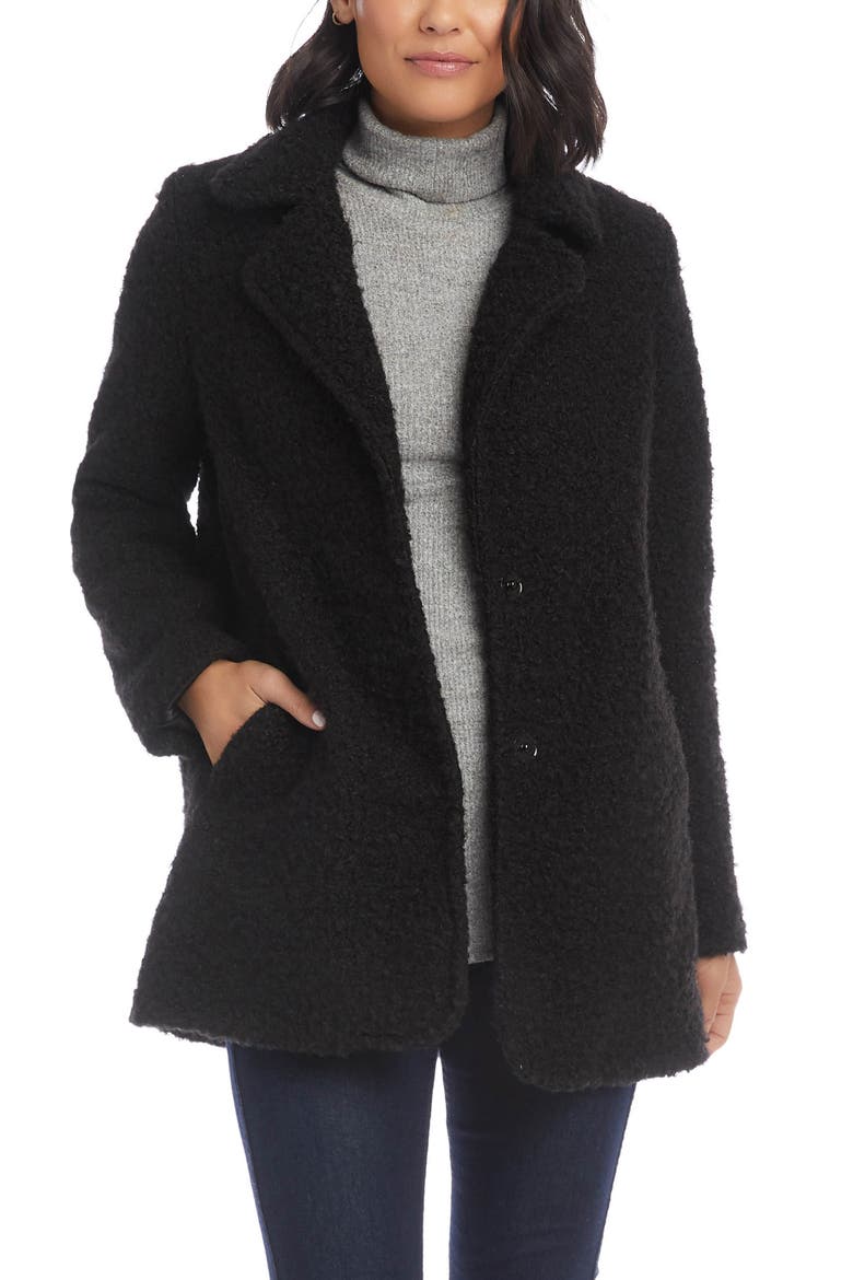 Bouclé Coat, Main, color, BLACK