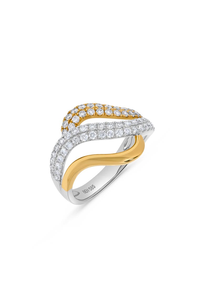 Pavé Diamond Layer Ring in 14K Multi Tone Gold, Alternate, color, 14K Multi-Tone Gold