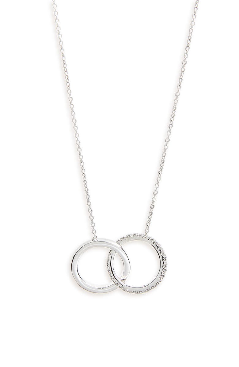 Roberto Coin Diamond Double Circle Pendant Necklace, Main, color, 