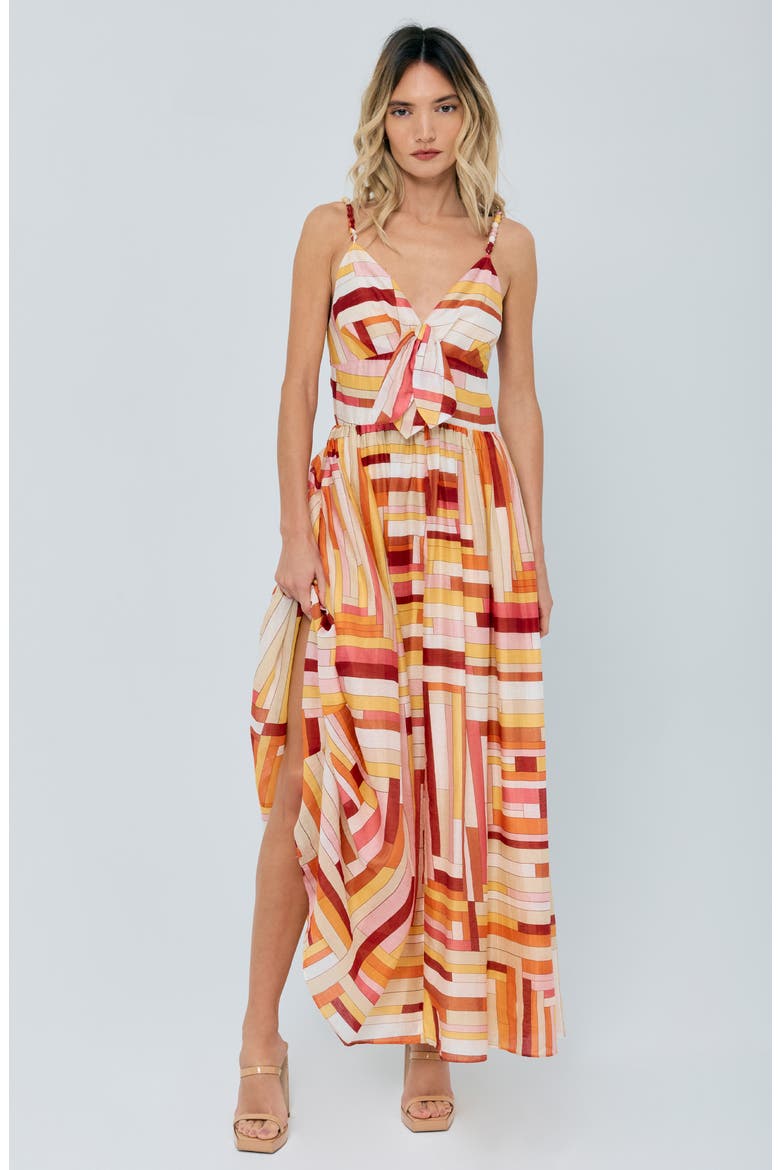 Fiona Stripe A-Line Dress, Alternate, color, PINK MULTI