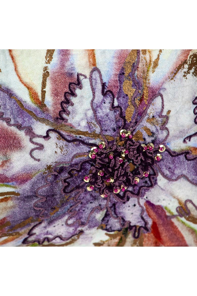 Zinnia Multicolored Throw Pillow, Alternate, color, PURPLE