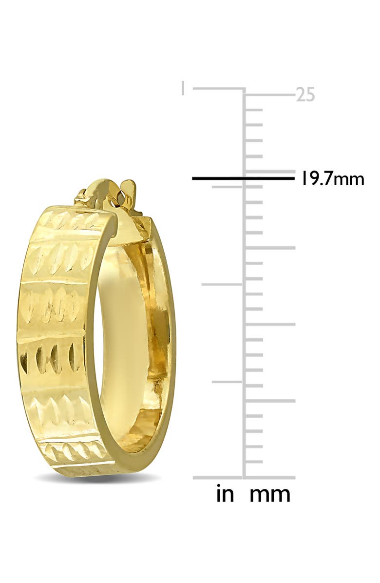 DELMAR 19.7mm Textured Hoop Earrings, Alternate, color, Gold