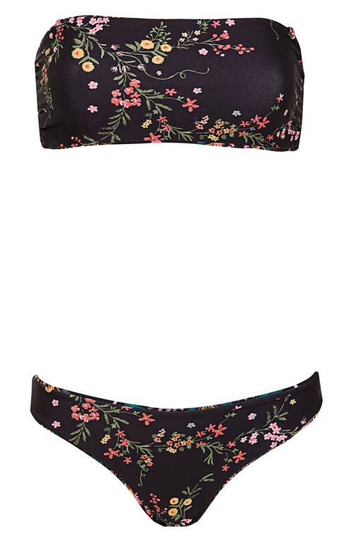 Maaji Palm Groove Sublimity Reversible Bikini Bottoms In Black