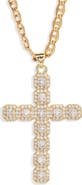 VIDAKUSH Large Cubic Zirconia Cross Pendant Necklace