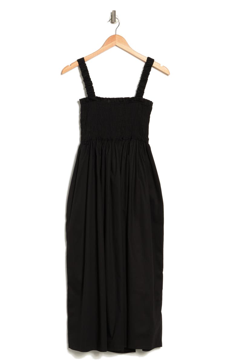 Velvet Torch Smocked Stretch Poplin Midi Dress, Alternate, color, 