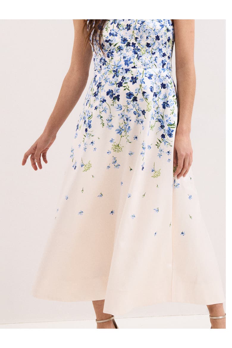 Orla Floral Midi Dress, Alternate, color, Cream