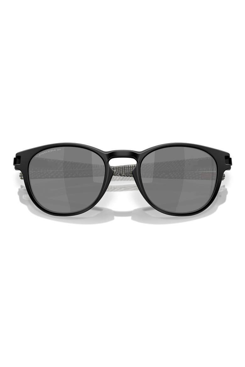 Latch™ 53mm Prizm™ Polarized Round Sunglasses, Alternate, color, MATTE BLACK / BLACK POLARIZED