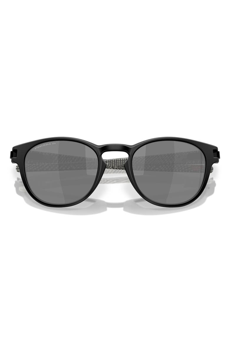 Oakley Latch<sup>™</sup> 53mm Prizm<sup>™</sup> Polarized Round Sunglasses, Alternate, color, Matte Black / Black Polarized