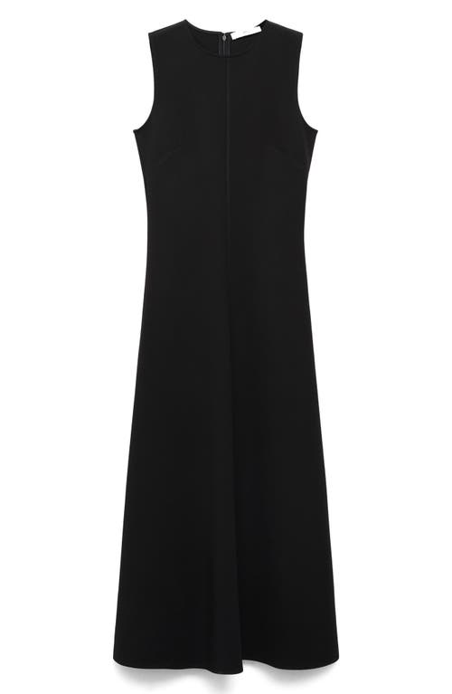 Mango Sleeveless Flare Maxi Dress In Black
