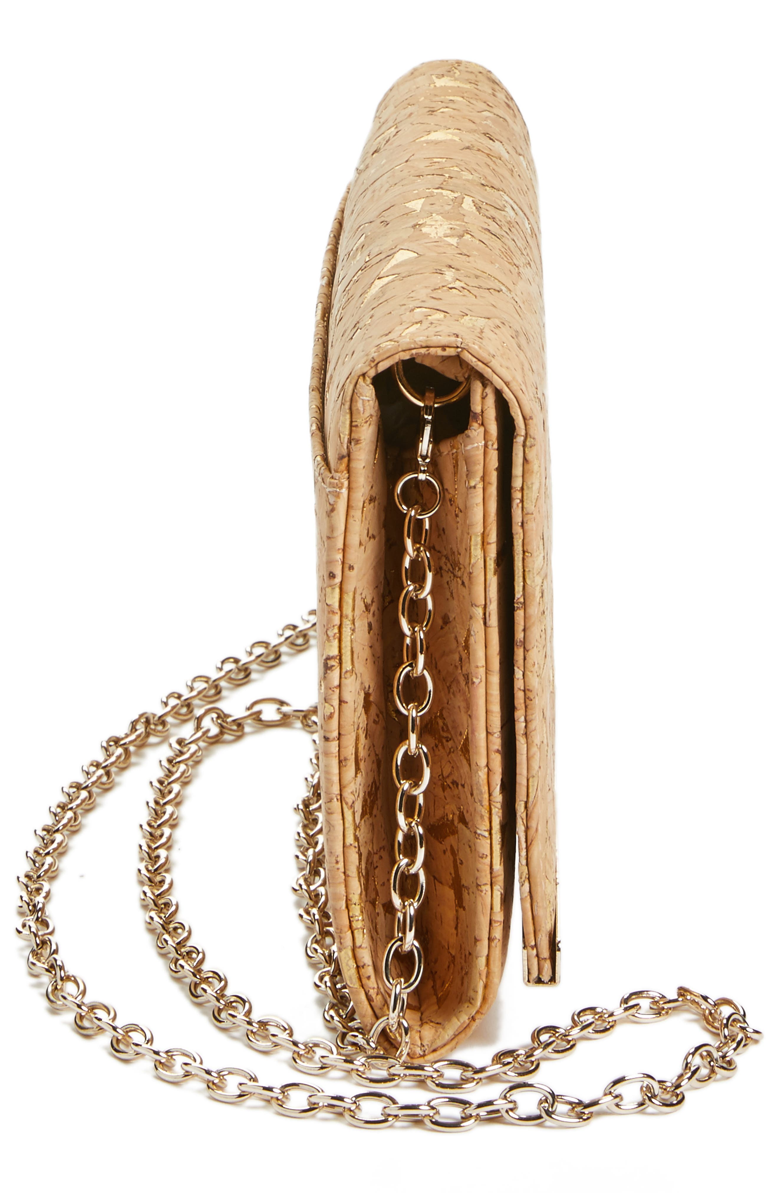 Nordstrom Metallic Cork Clutch, Alternate, color, 