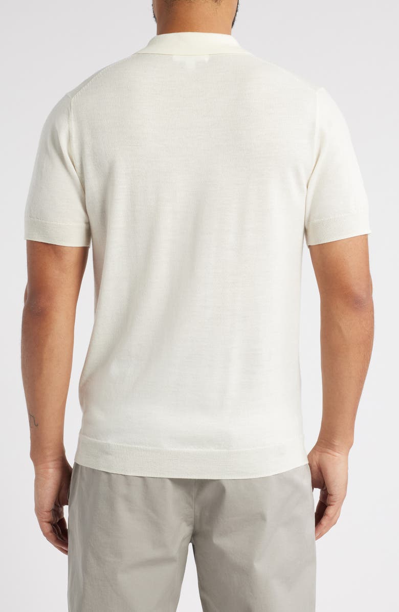 Nordstrom Merino Wool & Silk Polo Sweater, Alternate, color, Ivory Pristine