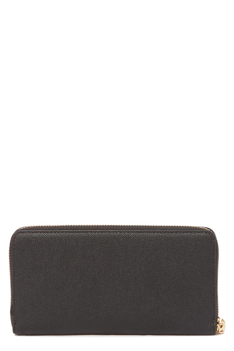 Textured Leather Continental Wallet, Alternate, color, BLACK