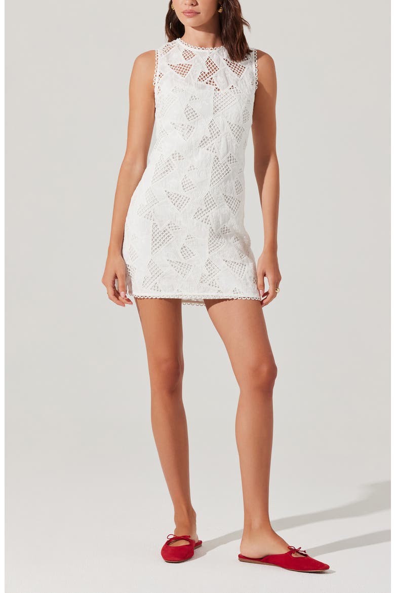 Madge Lace Cotton Tank Dress, Alternate, color, WHITE