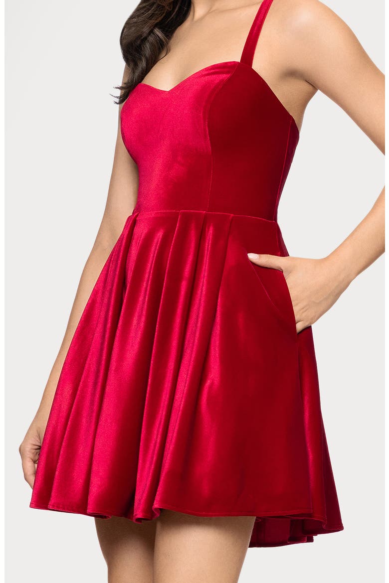 Velvet Minidress, Alternate, color, RED