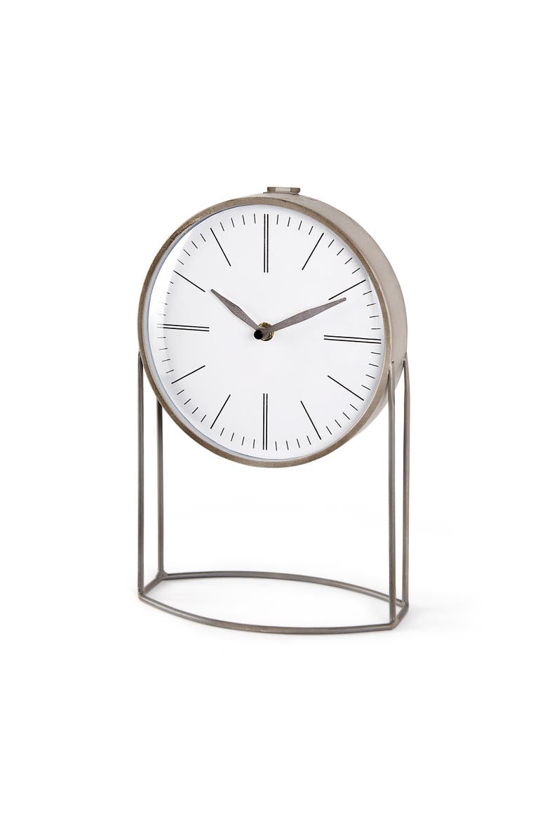 Aurus Matte Metal Table Clock, Main, color, Gray
