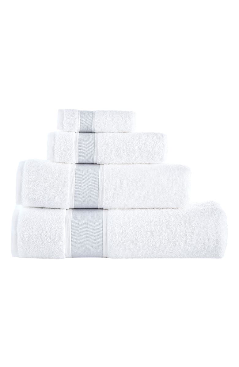 Brooks Brothers Ottoman Rolls 6-Piece Towel Set, Alternate, color, Silver/ White
