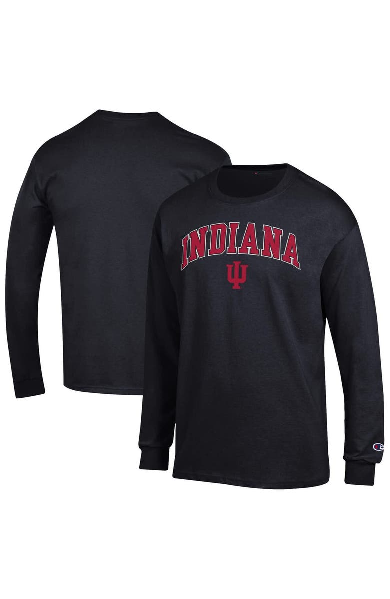 Champion Men
s Champion  Black Indiana Hoosiers Arch Over Logo Long Sleeve T-Shirt, Main, color, 