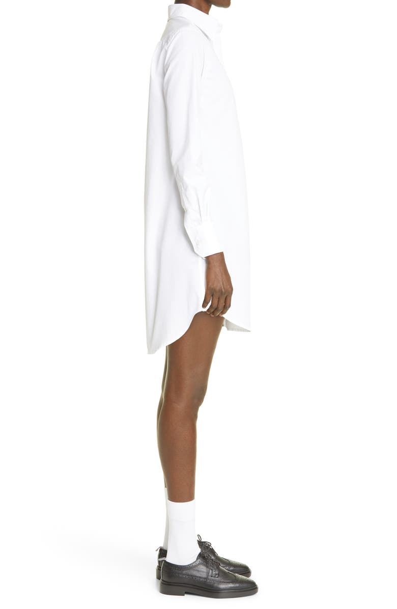 Thom Browne Long Sleeve Oxford Shirtdress, Alternate, color, White