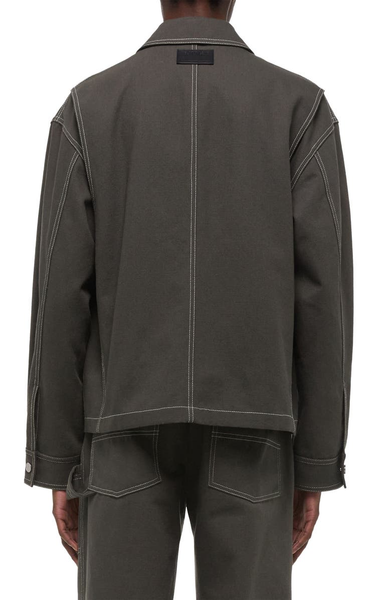 Helmut Lang Topstitch Detail Cotton Carpenter's Jacket, Alternate, color, Graphite