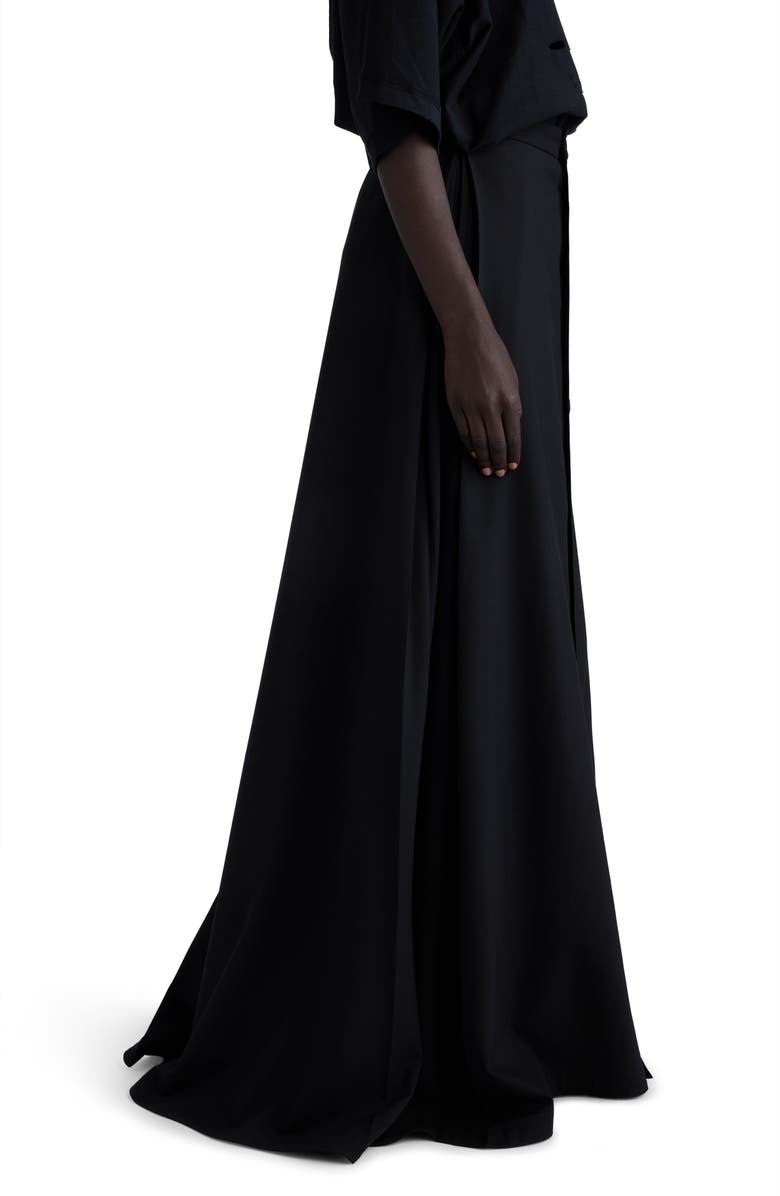 Balenciaga Hybrid Maxi Skirt Wool Barathea Pants, Alternate, color, 
