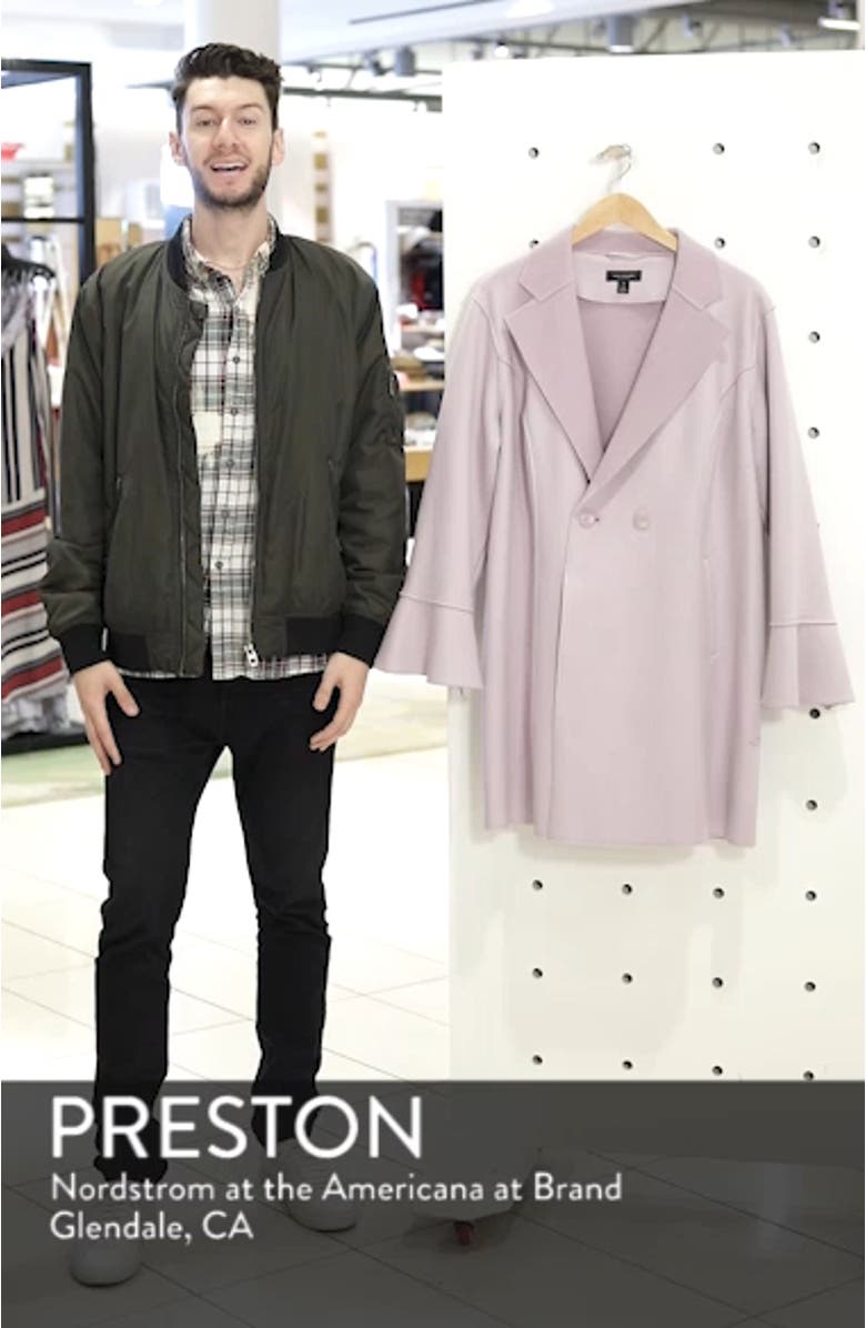Raw Edge Bell Sleeve Coat, sales video thumbnail
