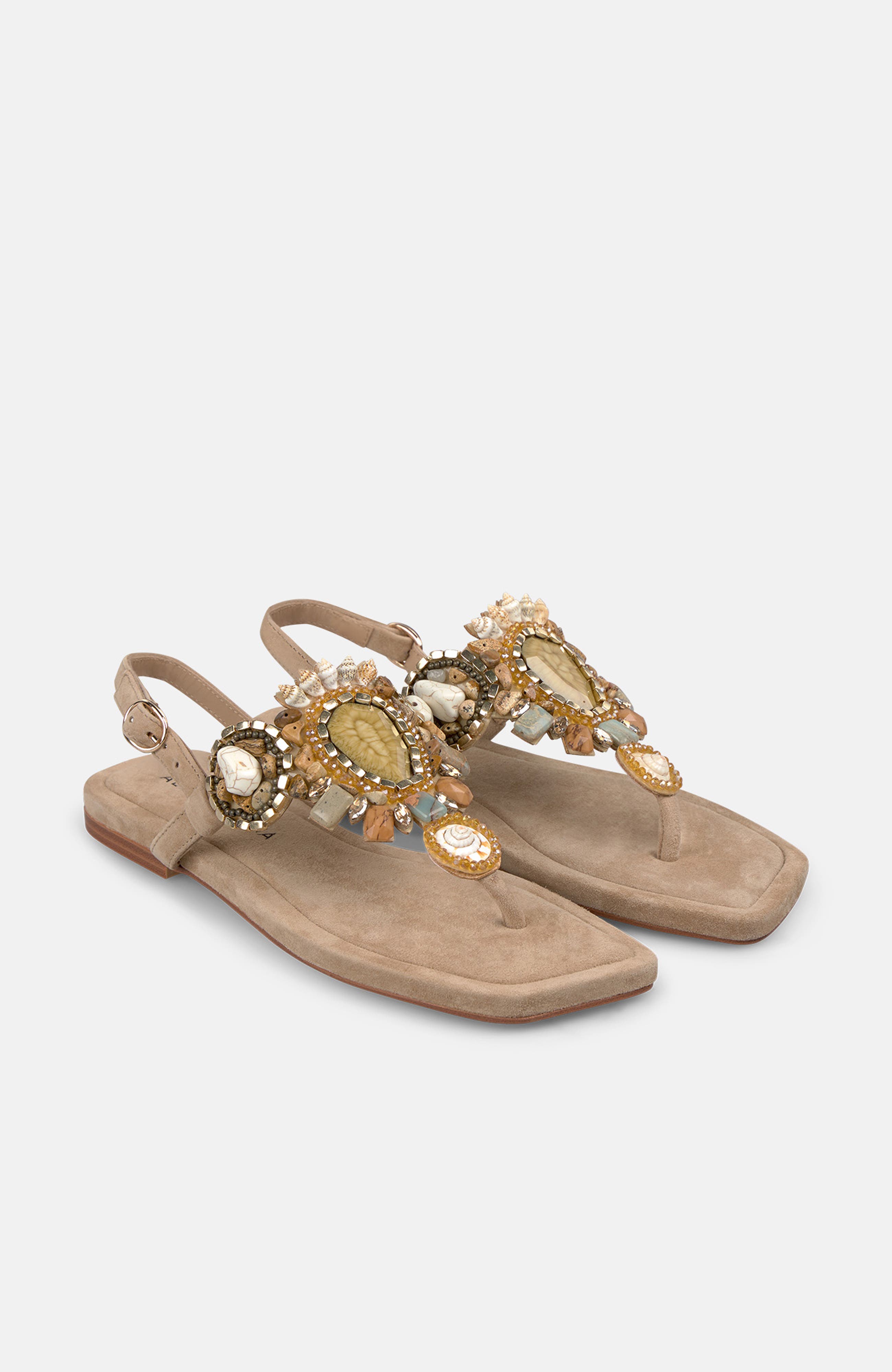 Flat Sandals, Alternate, color, Beige