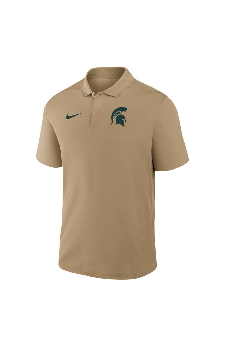 Nike Men's Nike Tan Michigan State Spartans Primetime Victory Primary Logo Performance Polo, Alternate, color, Tan